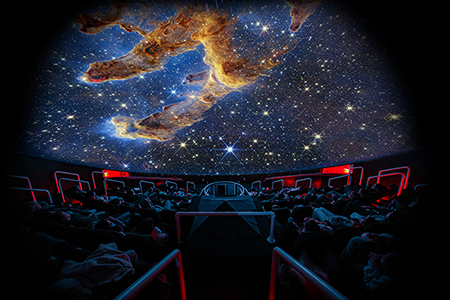 Cernan Audtorium 1 Photo of Cernan screen showing the earth