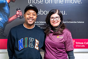 Photo of Triton Moore with Basketball fan wearing a Nike shirt